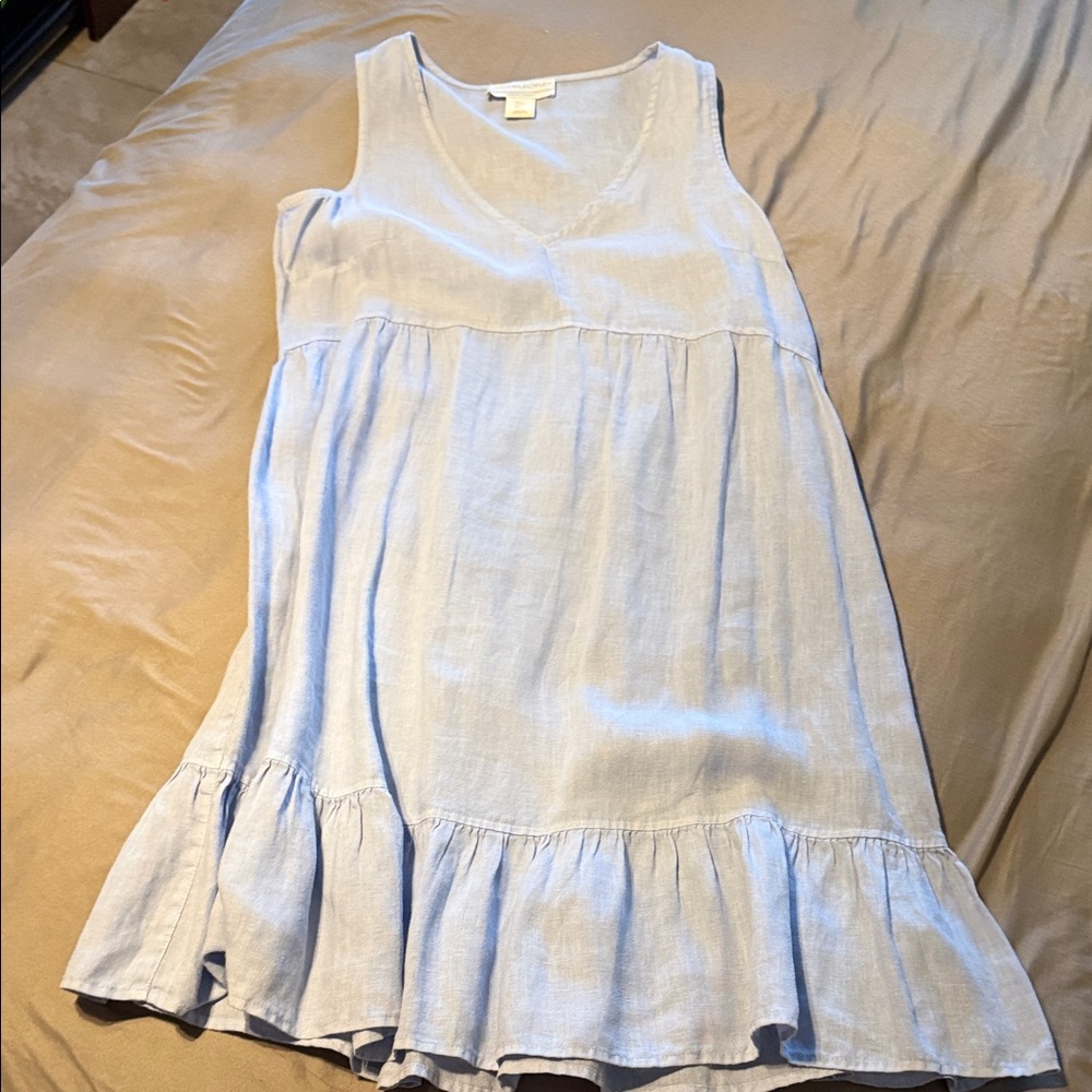 Cynthia Rowley Light Blue Sleeveless Ruffle-Hem Dress
